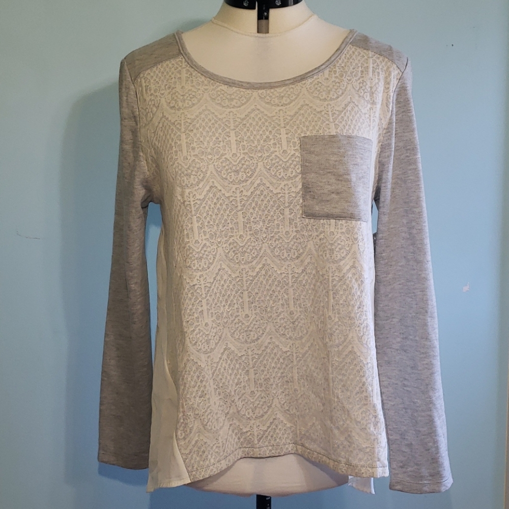 Lace and sheer shirt